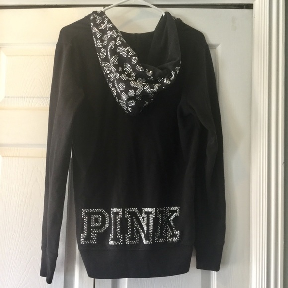 PINK Victoria's Secret Jackets & Blazers - PINK Victoria’s Secret Black Beaded Zip Jacket